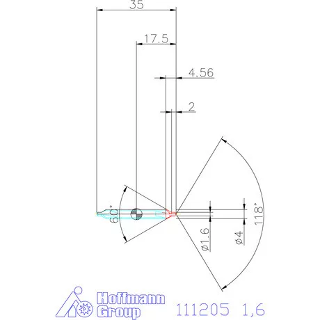Garant Központfúró HSS-E A, felülettel 1,6 mm