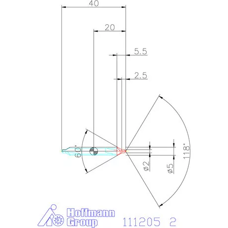 Garant Központfúró HSS-E A, felülettel 2 mm
