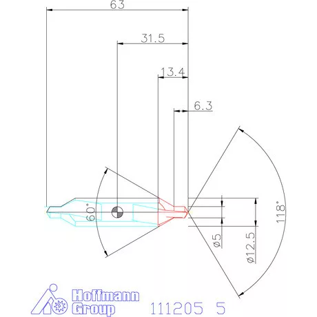 Garant Központfúró HSS-E A, felülettel 5 mm