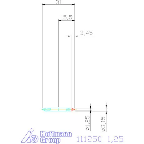 Garant Központfúró HSS A, balos 1,25 mm