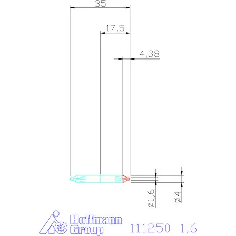 Garant Központfúró HSS A, balos 1,6 mm