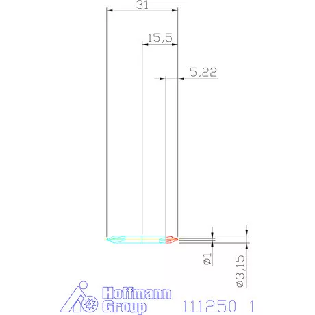 Garant Központfúró HSS A, balos 1 mm