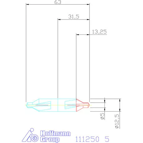 Garant Központfúró HSS A, balos 5 mm