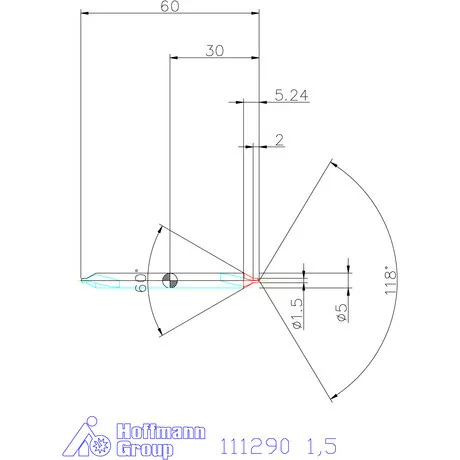 Garant Központfúró HSS hosszú A 1,5 mm