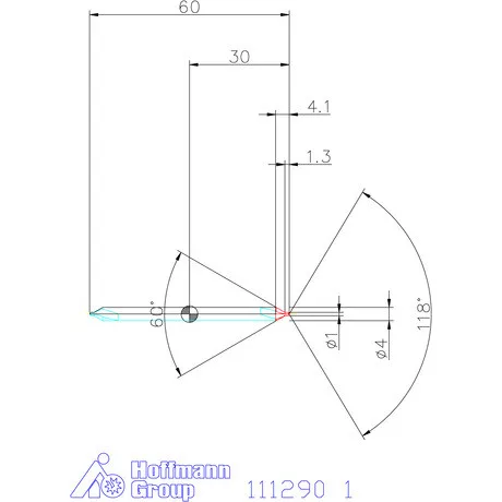 Garant Központfúró HSS hosszú A 1 mm
