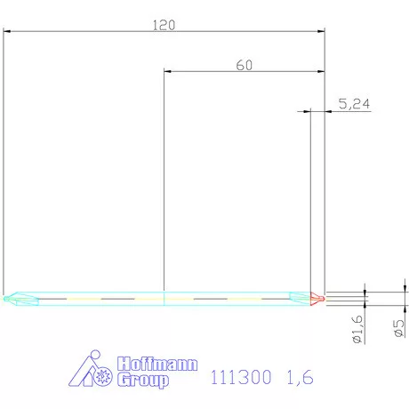 Garant Központfúró HSS-E, extra hosszú A 1,6 mm