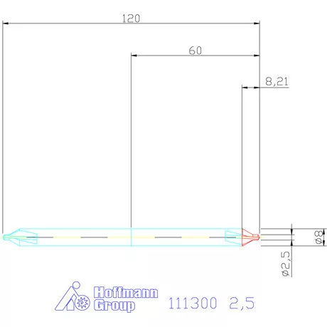 Garant Központfúró HSS-E, extra hosszú A 2,5 mm