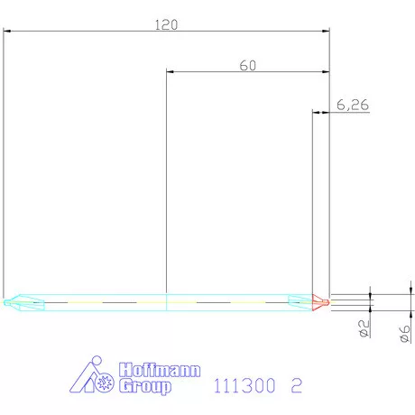 Garant Központfúró HSS-E, extra hosszú A 2 mm