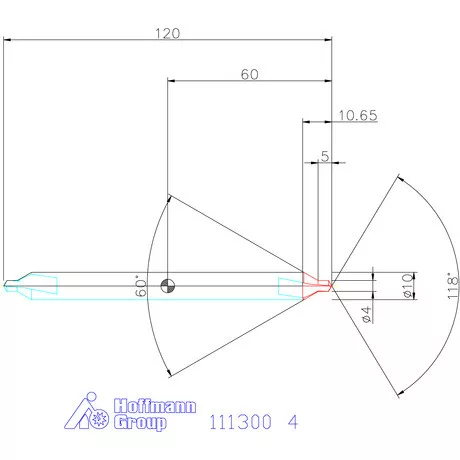 Garant Központfúró HSS-E, extra hosszú A 4 mm