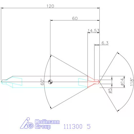 Garant Központfúró HSS-E, extra hosszú A 5 mm