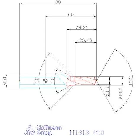 Garant Központfúró HSS A, felülettel M10