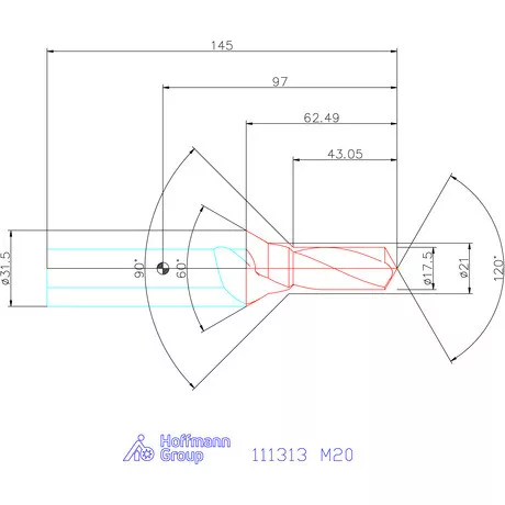 Garant Központfúró HSS A, felülettel M20