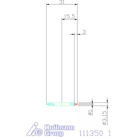 Garant Központfúró HSS R 1 mm
