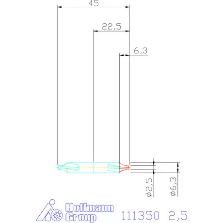 Garant Központfúró HSS R 2,5 mm