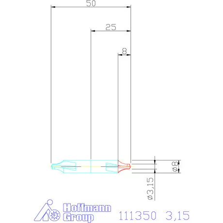 Garant Központfúró HSS R 3,15 mm