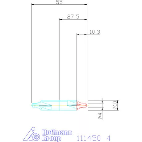 Garant Központfúró HSS-E R, felülettel 4 mm