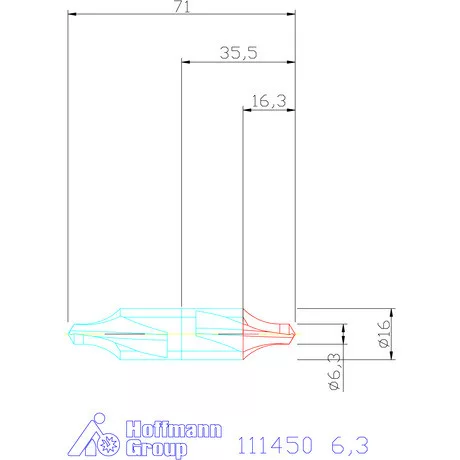 Garant Központfúró HSS-E R, felülettel 6,3 mm