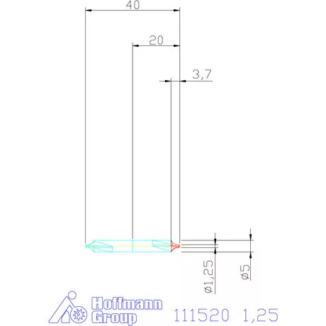 Garant Központfúró HSS B 1,25 mm