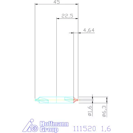Garant Központfúró HSS B 1,6 mm