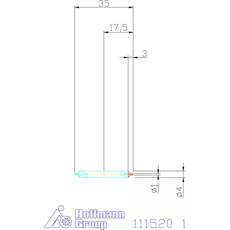 Garant Központfúró HSS B 1 mm