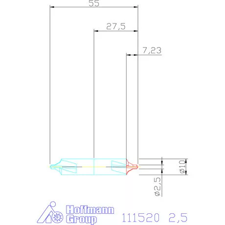 Garant Központfúró HSS B 2,5 mm