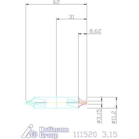 Garant Központfúró HSS B 3,15 mm