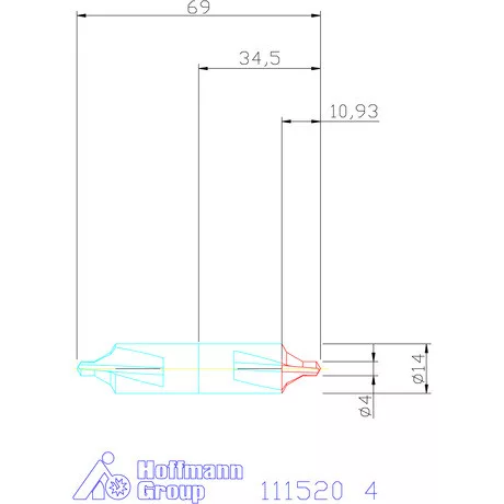 Garant Központfúró HSS B 4 mm