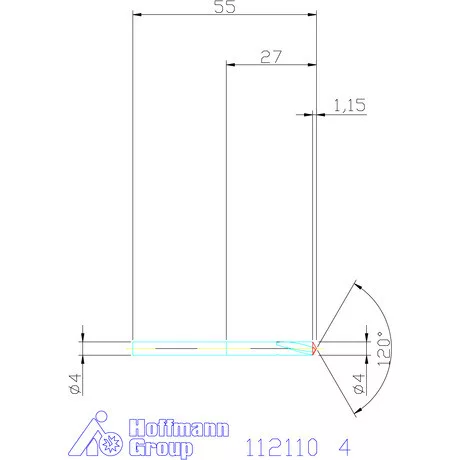 Garant NC-központozó HSS/E 120° N 4 mm
