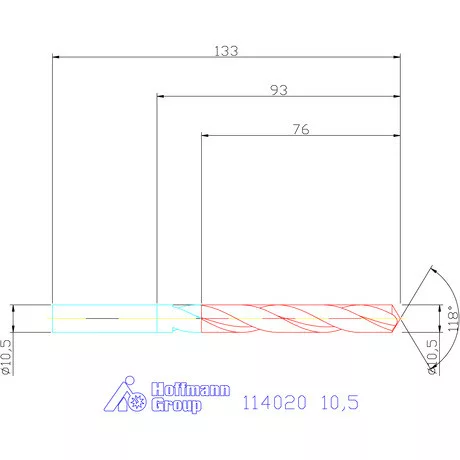 Holex Csigafúró HSS precíziósan hengerelt N 10,5 mm