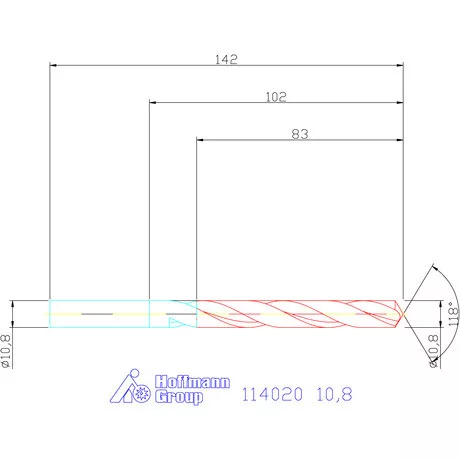 Holex Csigafúró HSS precíziósan hengerelt N 10,8 mm