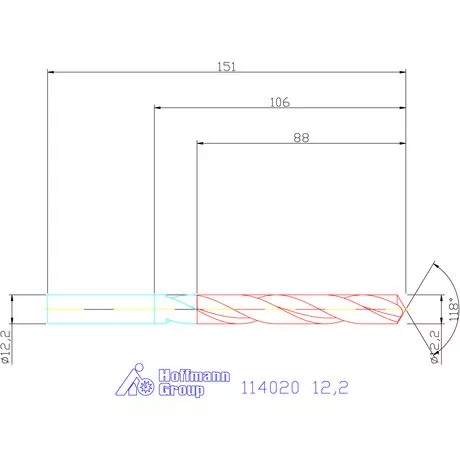 Holex Csigafúró HSS precíziósan hengerelt N 12,2 mm