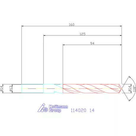 Holex Csigafúró HSS precíziósan hengerelt N 14 mm