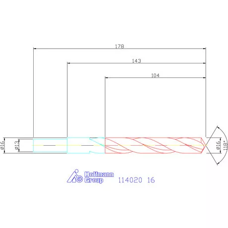 Holex Csigafúró HSS precíziósan hengerelt N 16 mm