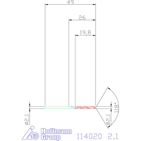 Holex Csigafúró HSS precíziósan hengerelt N 2,1 mm