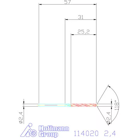 Holex Csigafúró HSS precíziósan hengerelt N 2,4 mm
