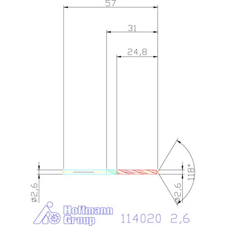 Holex Csigafúró HSS precíziósan hengerelt N 2,6 mm