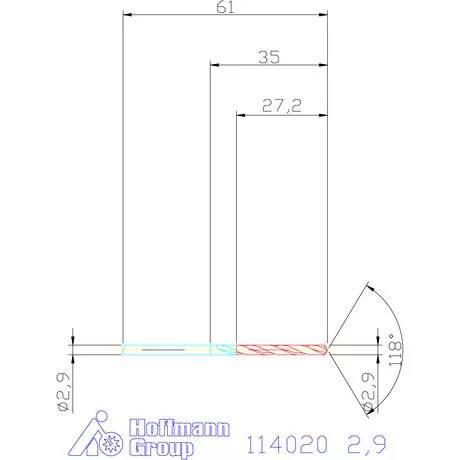 Holex Csigafúró HSS precíziósan hengerelt N 2,9 mm