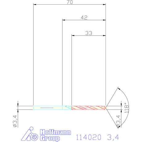 Holex Csigafúró HSS precíziósan hengerelt N 3,4 mm