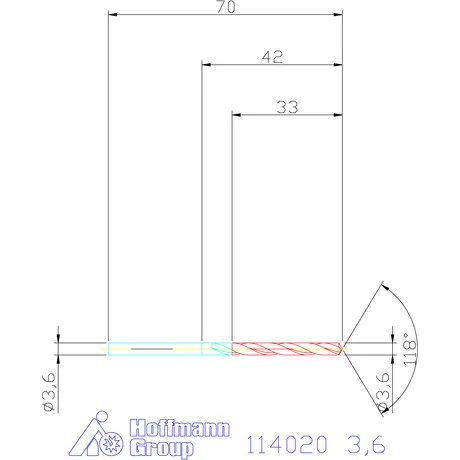 Holex Csigafúró HSS precíziósan hengerelt N 3,6 mm