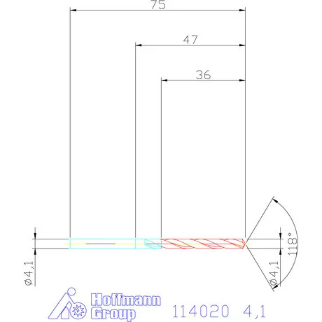 Holex Csigafúró HSS precíziósan hengerelt N 4,1 mm