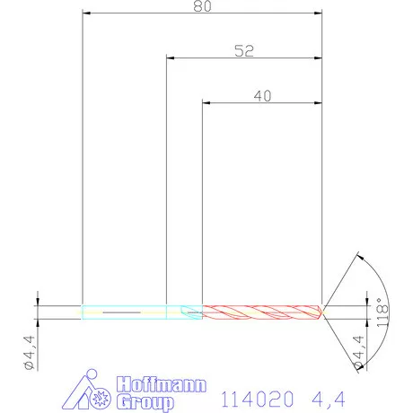 Holex Csigafúró HSS precíziósan hengerelt N 4,4 mm