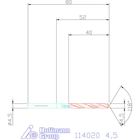 Holex Csigafúró HSS precíziósan hengerelt N 4,5 mm