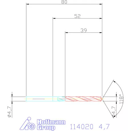 Holex Csigafúró HSS precíziósan hengerelt N 4,7 mm