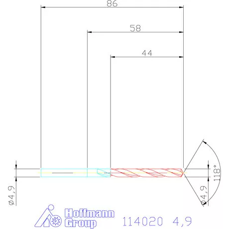 Holex Csigafúró HSS precíziósan hengerelt N 4,9 mm
