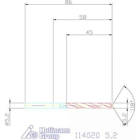 Holex Csigafúró HSS precíziósan hengerelt N 5,2 mm