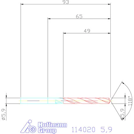 Holex Csigafúró HSS precíziósan hengerelt N 5,9 mm