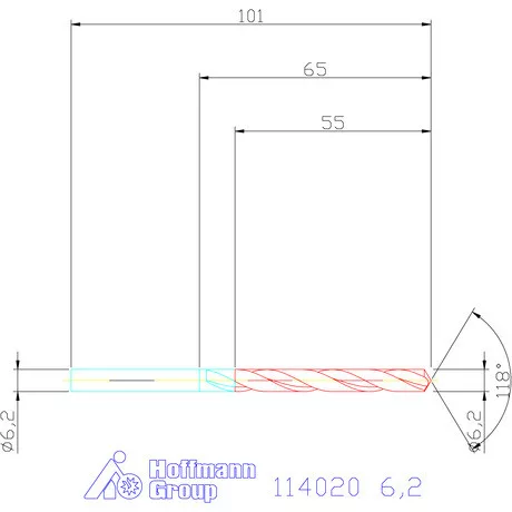 Holex Csigafúró HSS precíziósan hengerelt N 6,2 mm