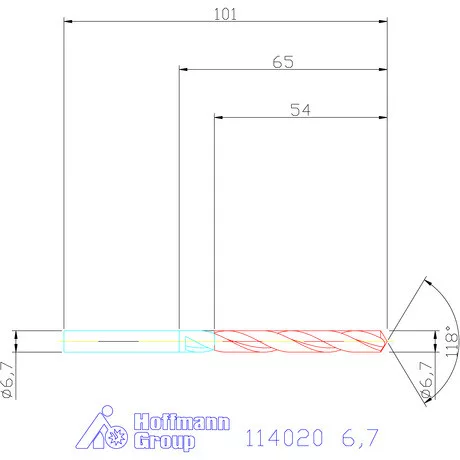 Holex Csigafúró HSS precíziósan hengerelt N 6,7 mm