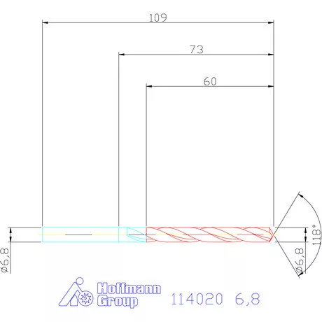 Holex Csigafúró HSS precíziósan hengerelt N 6,8 mm
