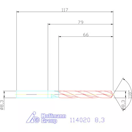Holex Csigafúró HSS precíziósan hengerelt N 8,3 mm